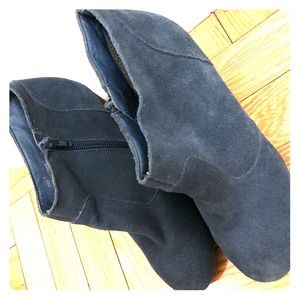 Navy blue ankle boots